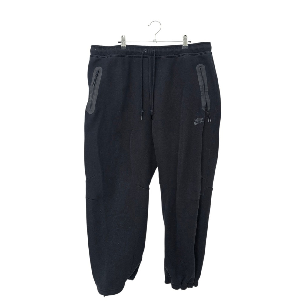 Nike Tech Fleece Sweatpant Joggers Mens XXL Black Bonded Zipper Drawstring Hem